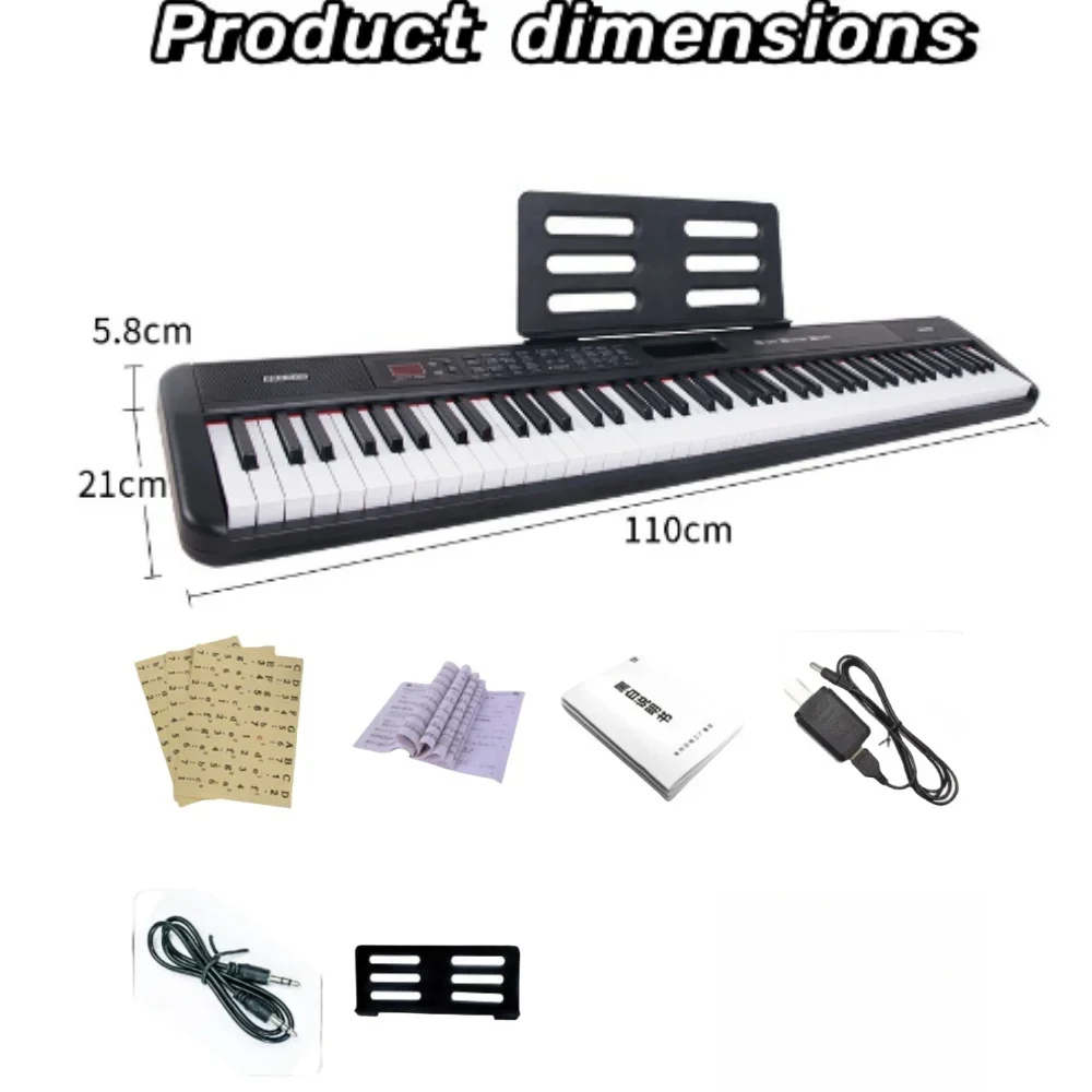 Piano numérique portable, clavier électronique multifonctionnel, piano pour étudiant, musique, intérieur, 88 prédire, 88035 #