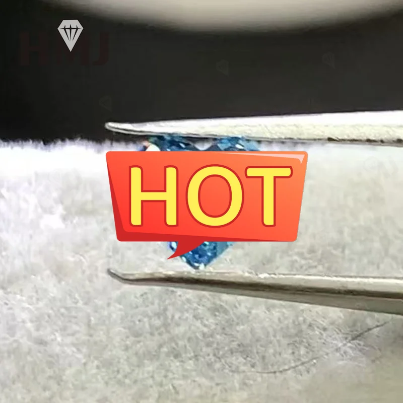 Fancy Vivid Blue Color Lab Grown Diamonds With IGI certificate Heart Shape CVD Laboratory Diamond Wholesales Customize Jewelry