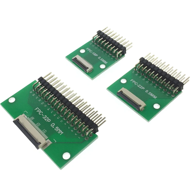 18P 22P 32P 36P 42P FPC/FFC Platte Kabel Connector Pinboard 0.5mm Goede Lassen Gebogen Naald 2.54mm PCB