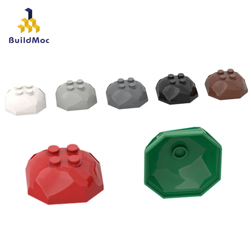 10PCS MOC Bricks Compatible Assembles Particles 30293 4x4 Upper Rock Building Blocks Parts DIY electric Educational Gift Toys