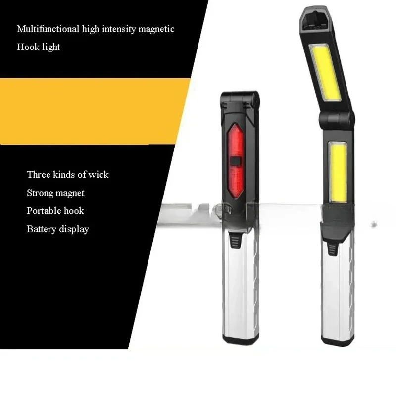 USB Rechargeable COB Work Light LED Flashlight Power Bank Portable Camping Lamp with Magnet Waterproof Lantern