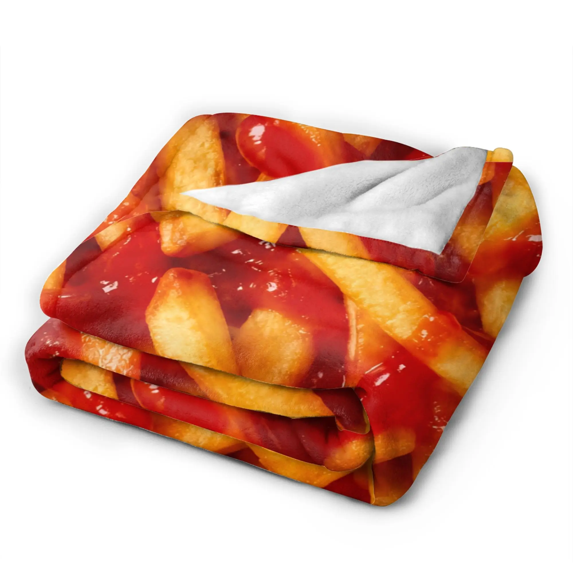 Super Warm BlanketGirls Boys Airplane Travel Spicy French Fries Throw Blanket  Flannel Bedspread For Couch Chair Sofa Bed Cover