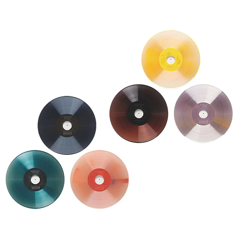 

6 Pcs Record Wall Cd Wall Decorative Sticker Stickers Retro Vinyl Bedroom Living Room Fake Decal Pvc Home Decoration