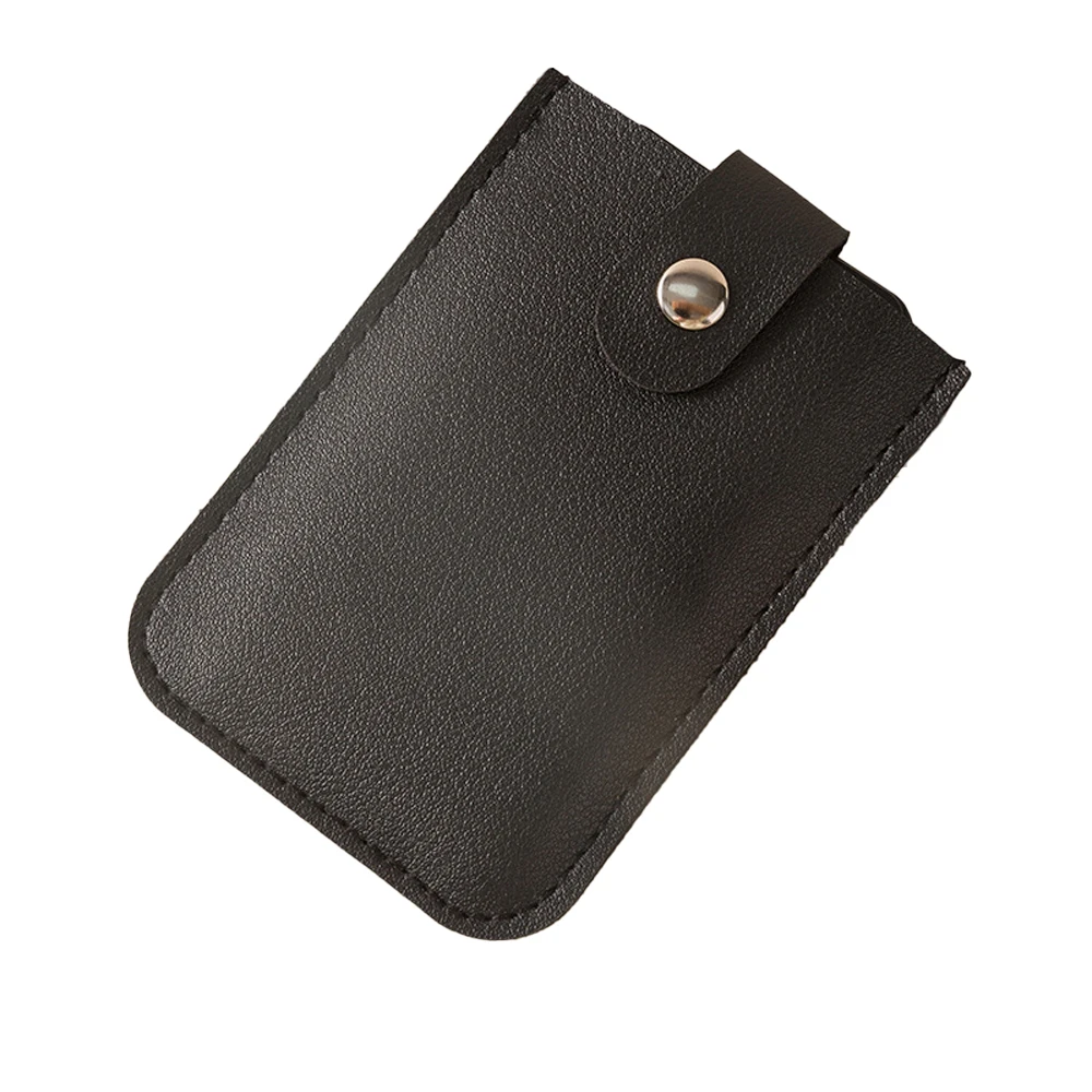 Stackable Pull-Out Card Holder Multi-Card Slots Credit Card Holder PU Leather  Business Card Holder with Snap Buttons
