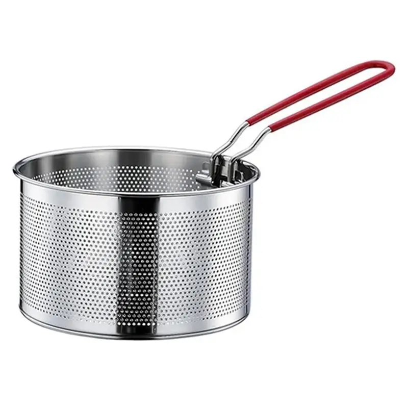 2026 New Frying Basket Stainless Steel Pasta Basket Long Handle Basket Round Food Filter Basket Kitchen Utensilsdiameterabout16c