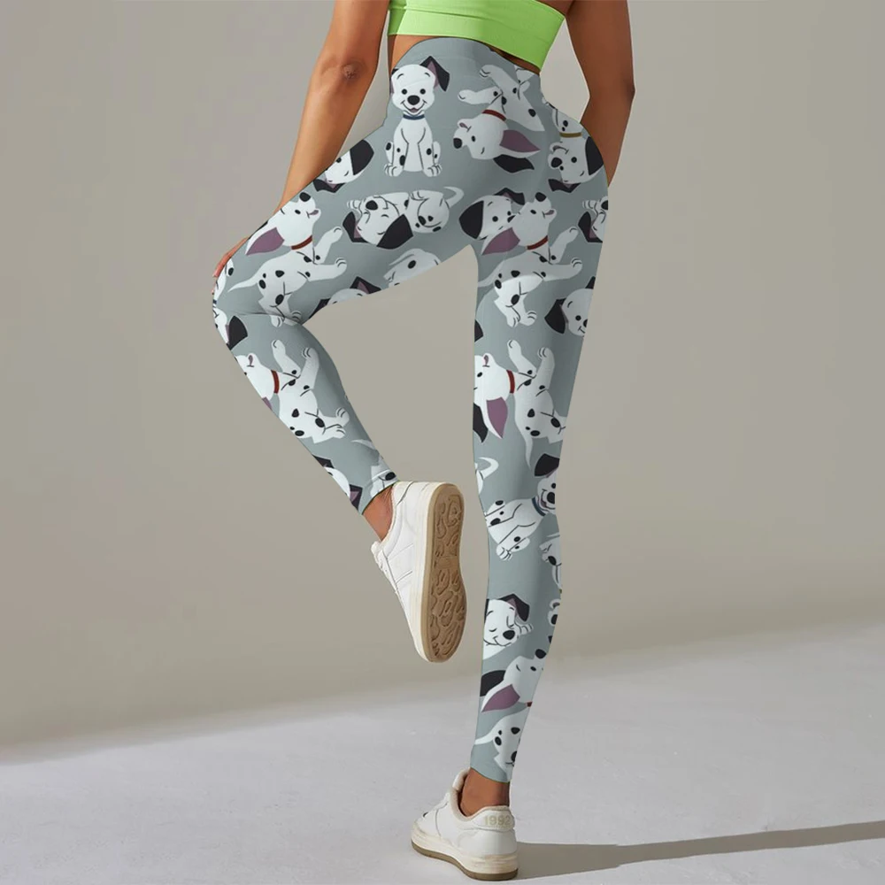 Hello Kitty พิมพ์กางเกงโยคะกางเกงขายาวผู้หญิงสาวฟิตเนส Soft Tights เอวสูงยืดหยุ่น Breathable ไม่มี T Line กางเกงกีฬา