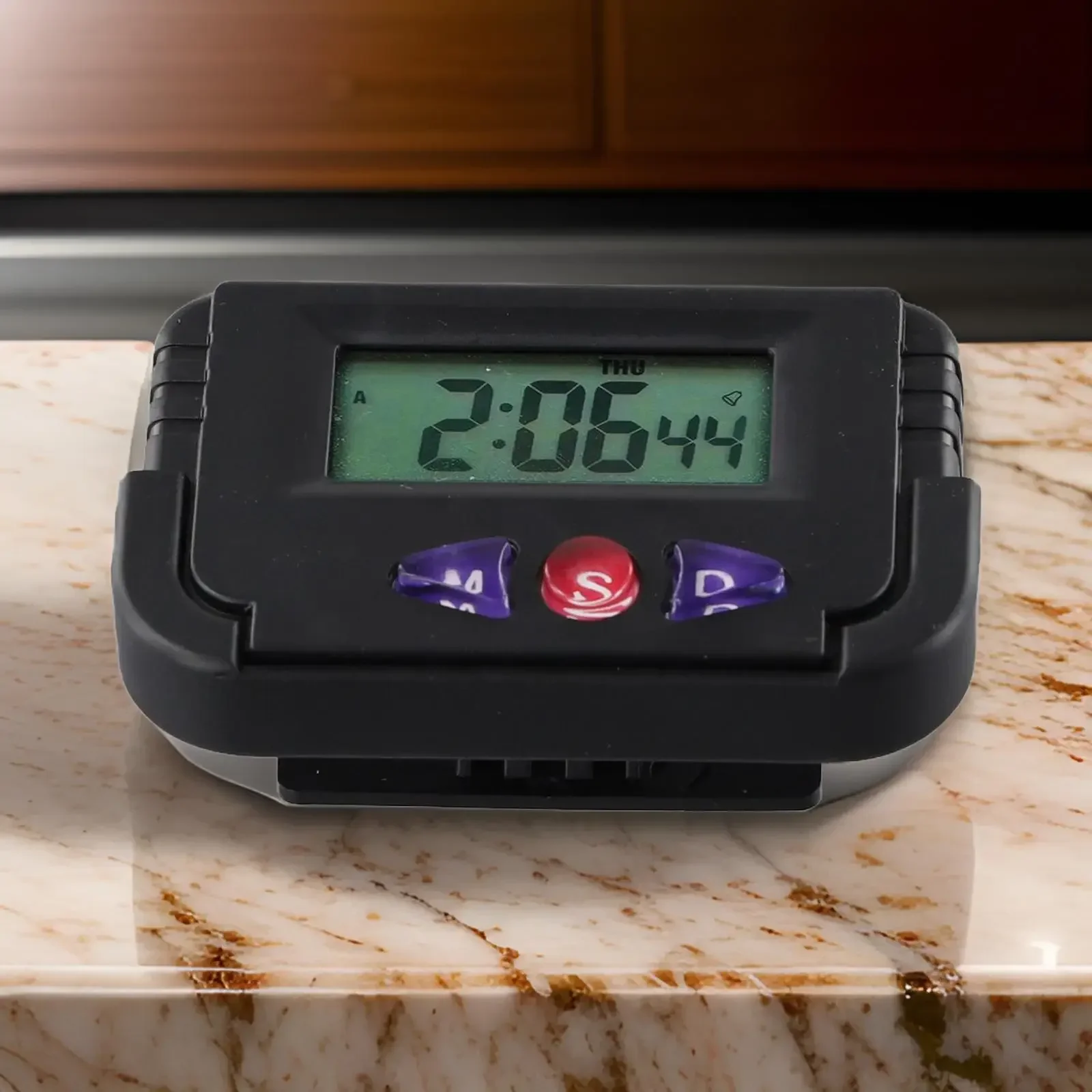 

Alarm Clock Convenient LCD Screen Desk Clock For Car Dashboard Portable And Reliable Alarm Clock With Date Display