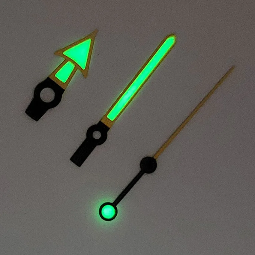 Black Yellow Watch Hands for NH35 NH36 7S Movement C3 Green Luminous Watch Pointers for SKX007 Wristwatch Parts