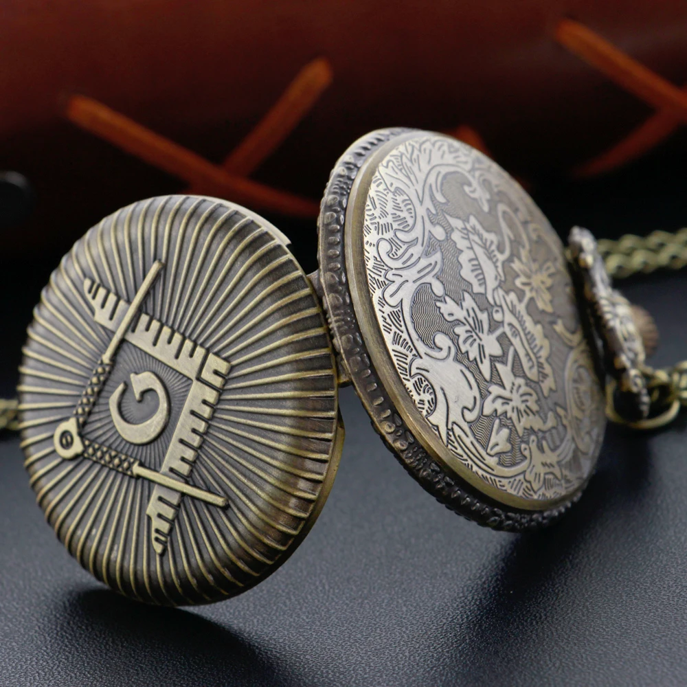 Oude organisatie Vrijmetselarij Tijd Edelsteen Kwarts zakhorloge Modeartikelen Ketting Hanger Heren- en damesklok Cadeau