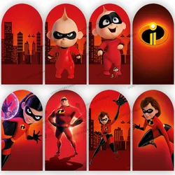 Birthday Arch Backdrop The Incredibles Background Photography Wall Decorations Little Jack Boy Party Red Superhero Family Banner
