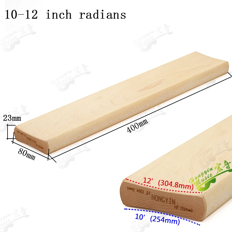 HUATOOL Radius Schleifblöcke 7,25 & 9,5, 10 & 12, 14 & 16 für Gitarre Bass Bund Nivellierung Griffbrett Gitarrenbauer Werkzeug verlängern 40 cm – Detail 5