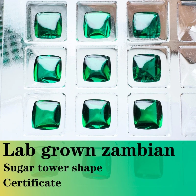 Im Labor gezüchteter Edelstein, Rubin und Zambian, Grün und Taubenblut, rote Farbe, Zuckerbodenform, DIY-Schmuckherstellungsmaterial, Zertifikat – Detail 7