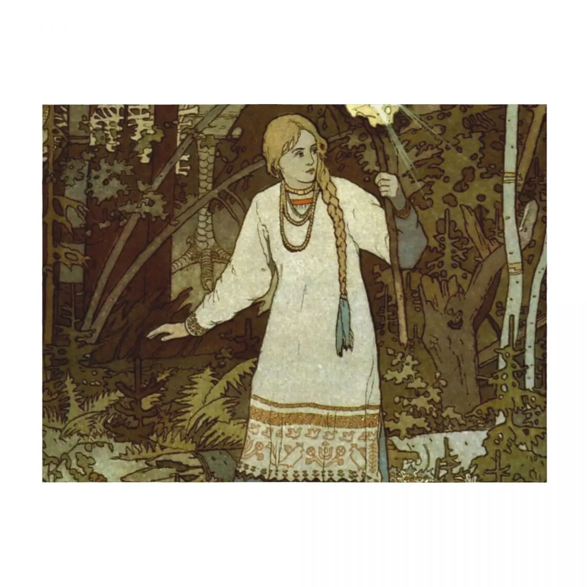 

Vassilissa in the Forest, illustration from the Russian folk tale, 'The Very Beautiful Vassilissa', 1899 Throw Blanket