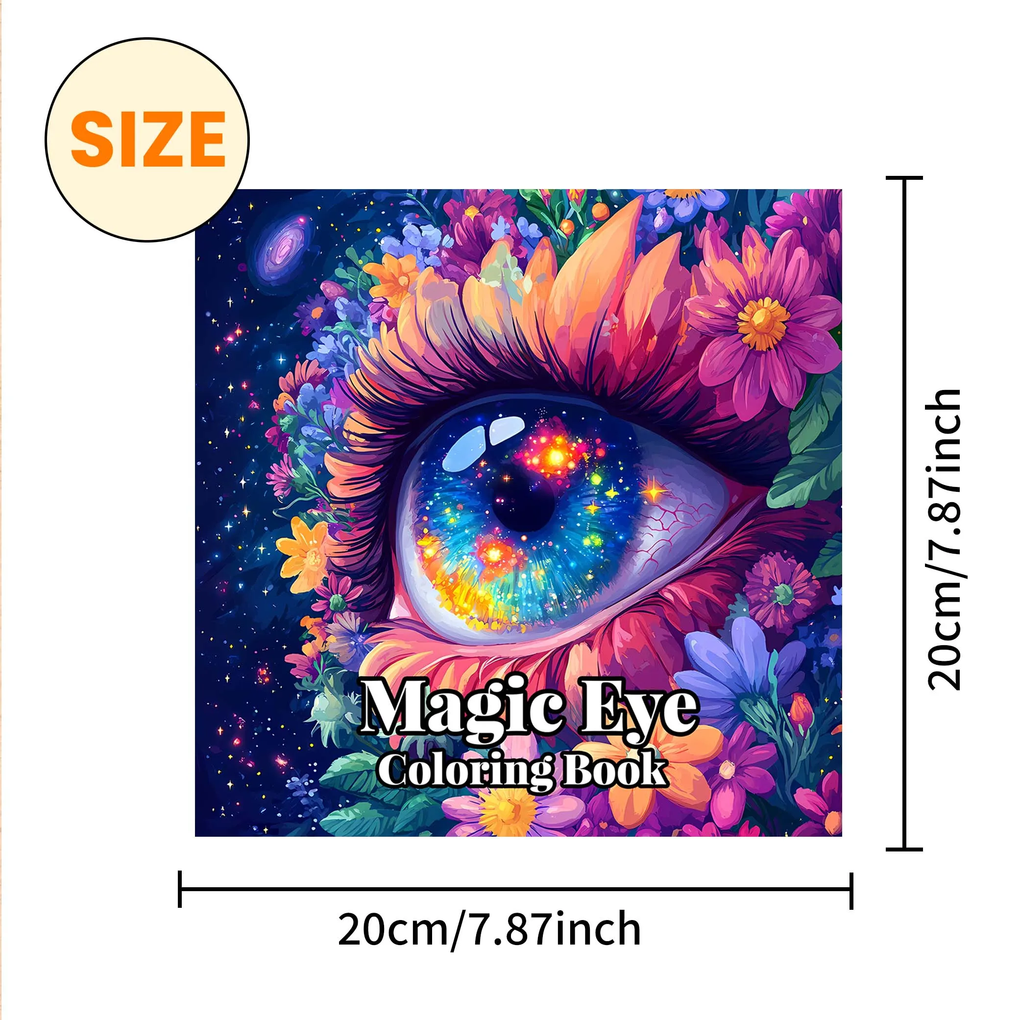 Magic Eye Coloring Book 24 Pages Of Vibrant, Whimsical Patterns Creative Relaxation Ideal Gift For Holiday Birthday Party