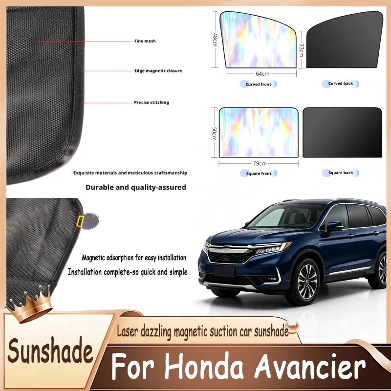 For Honda Avancier Strong Magnetic Sun Visor Laser Reflective Shade, Blocks UV & Heat, Protects Interior from Fading, Easy