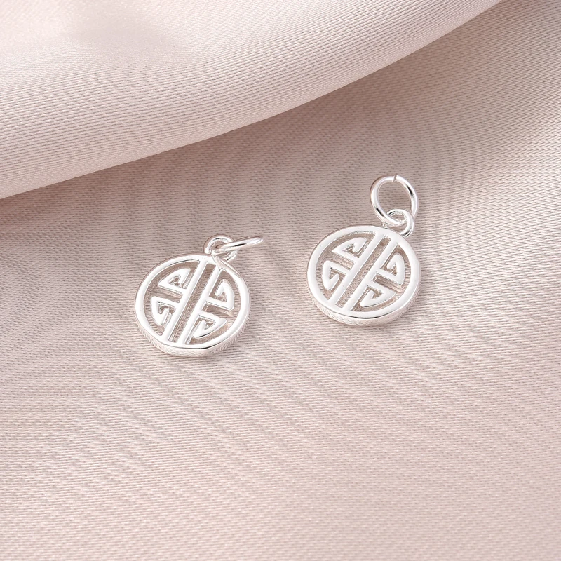 

Толстый посеребренный медный цвет "Fu" бирка с персонажем Diy браслет ручной работы Peace Joy кулон ожерелье аксессуар материал