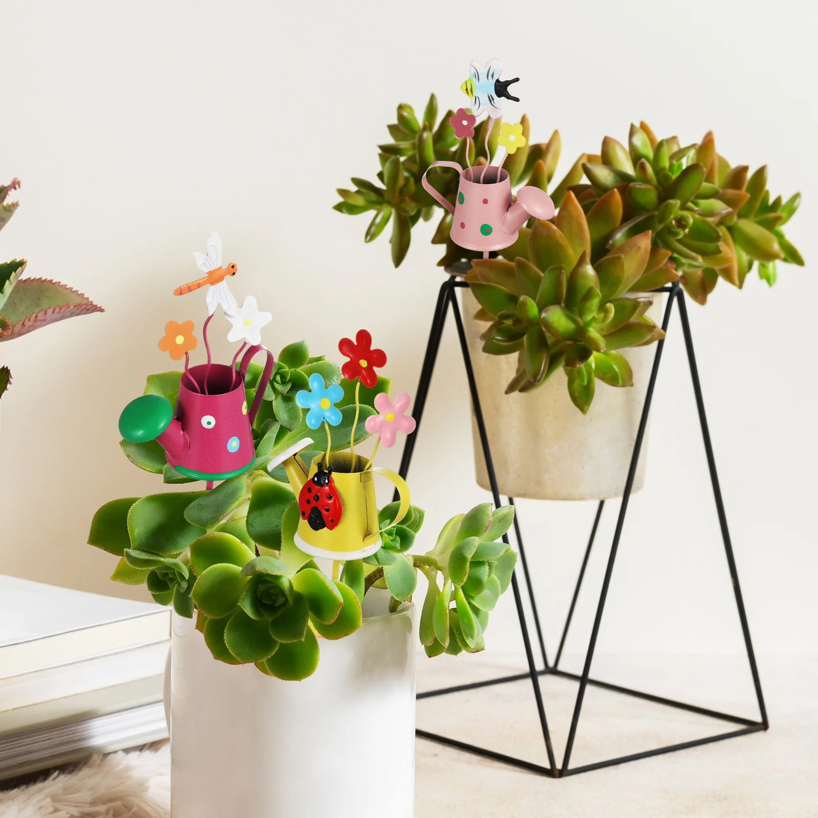 

3pcs Metal Flower Garden Stakes Decorative Plant Supports Outdoor Lawn Decorations Iron Stands For Plants Greenery Yard Decor