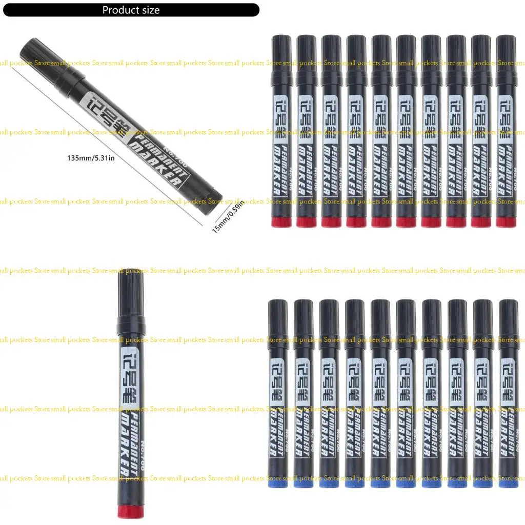 R1WD 1/5/10 Pcs Waterproof Marker Pens Oil-Based Paint Pen Permanent Marker Pen School Supplies for Plastic Glass Metal