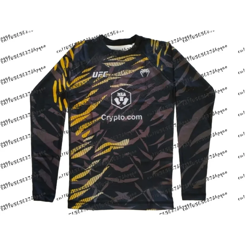 

2025-26 Новая летняя спортивная футболка UFC со смешанными боевыми искусствами, бокса, экстремальных видов спорта, негабаритная спортивная футболка с круглым вырезом и длинными рукавами, тренировочный топ