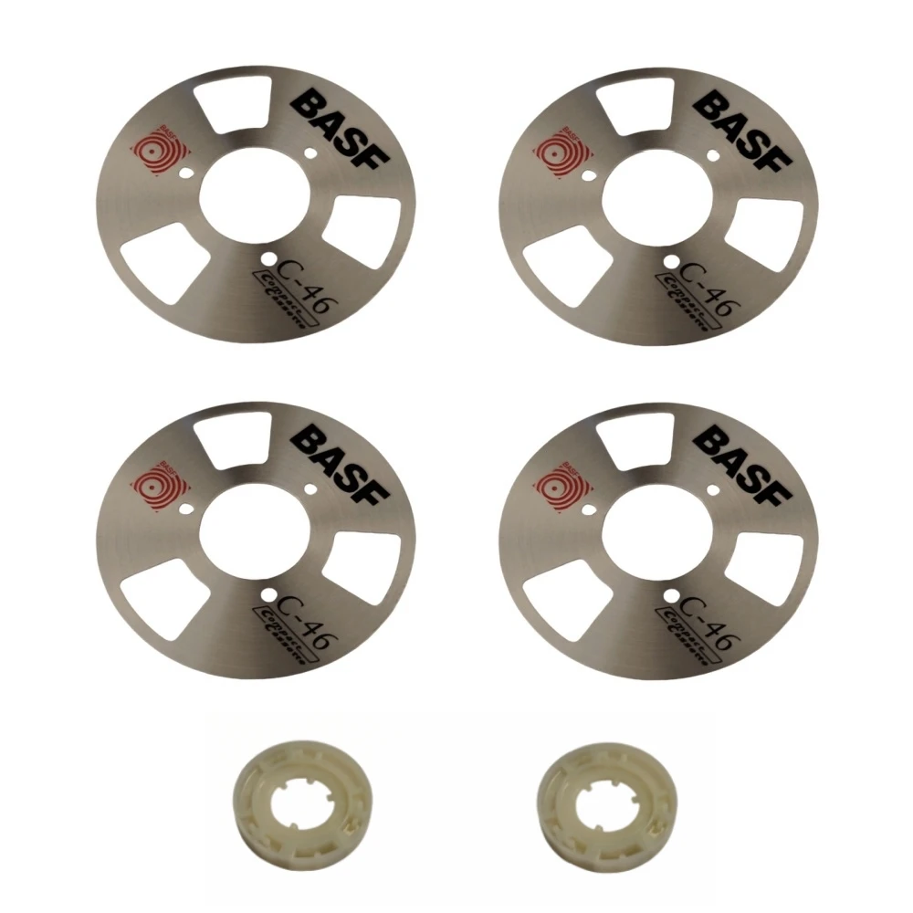 Revox Basf  Metal (Aluminum) Reel for Reel To Reel Cassette Tape Kit  (Pack of 4 Reels + 2 Wheel)