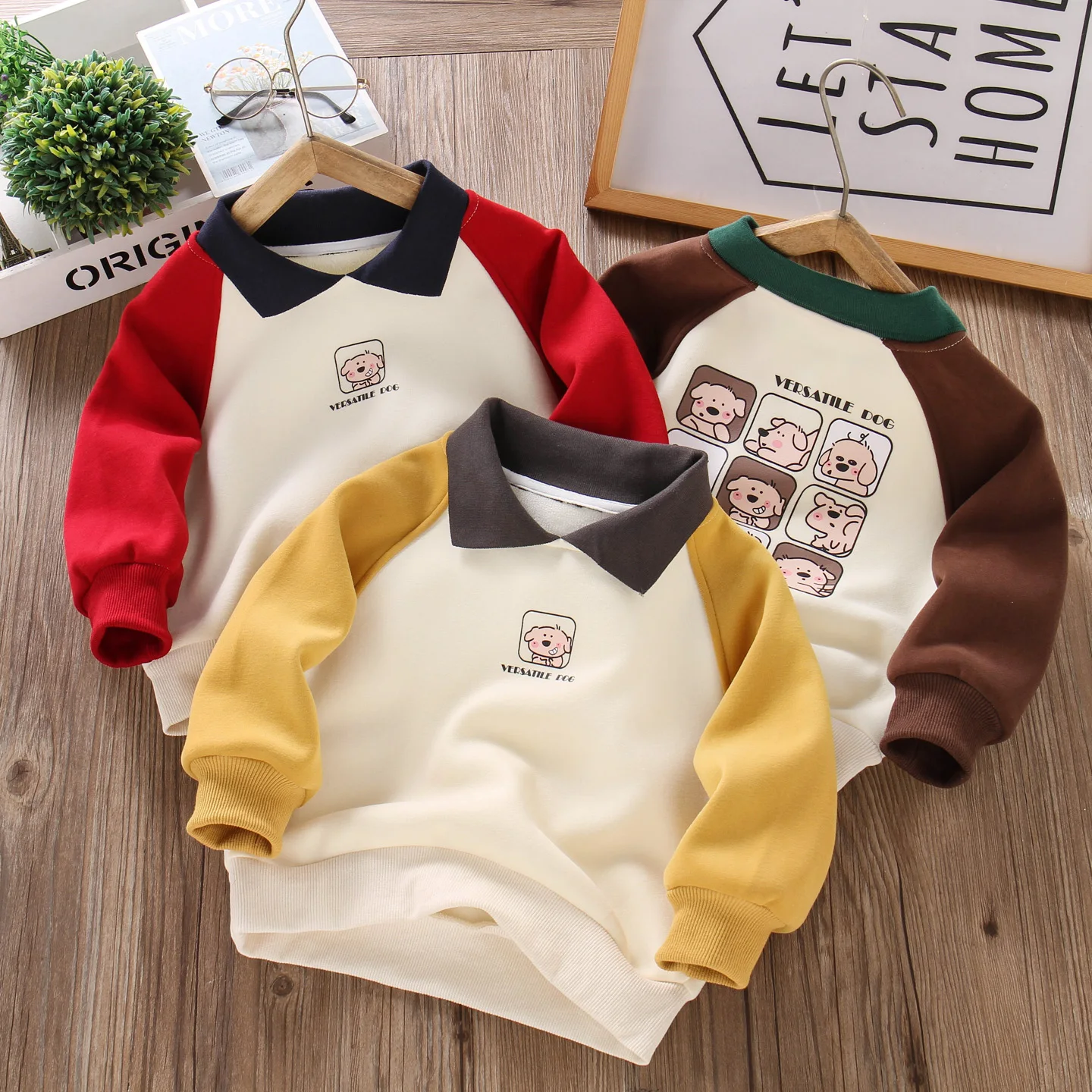 

Boys' Fleece-Lined Hoodie Autumn and Winter 2025 New Style, Stylish Little Kids' Cool and Mischievous Plush Children's Winter Co