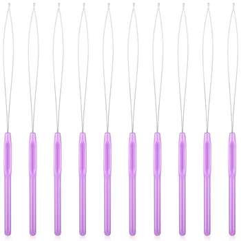 10pcs שיער הרחבה לולאה dreader מושך את hook כלי החרוז כלי מכשיר חרוז לולאה הוק חוט עבור הרחבות שיער