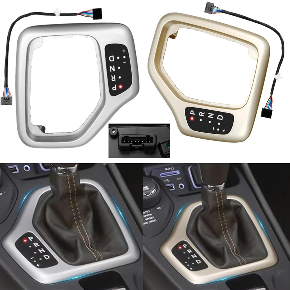 Automatic Transmission Gear Shifter Bezel Cover Panel with Harness for Jeep Cherokee 2014 2015 2016 2017 2018 Left Hand Driver