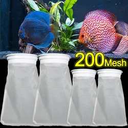 200/80Mesh Aquarium Filter Bag With Frame Fish Tank Nylon Filter Socks Bags Washable Reusable For Fish Marine Filtration System