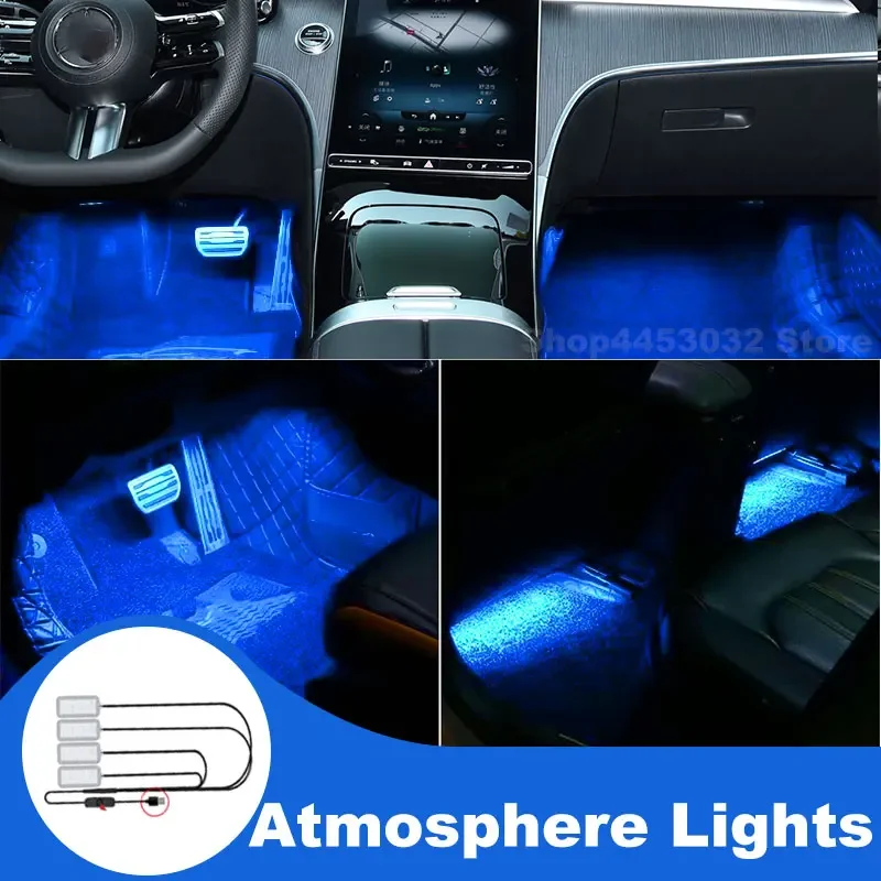 

Car Interior Light Blue For Mercedes Benz w169 w245 w203 w204 w211 s211 w220 R171 USB Foot Ambient Lamp With Switch