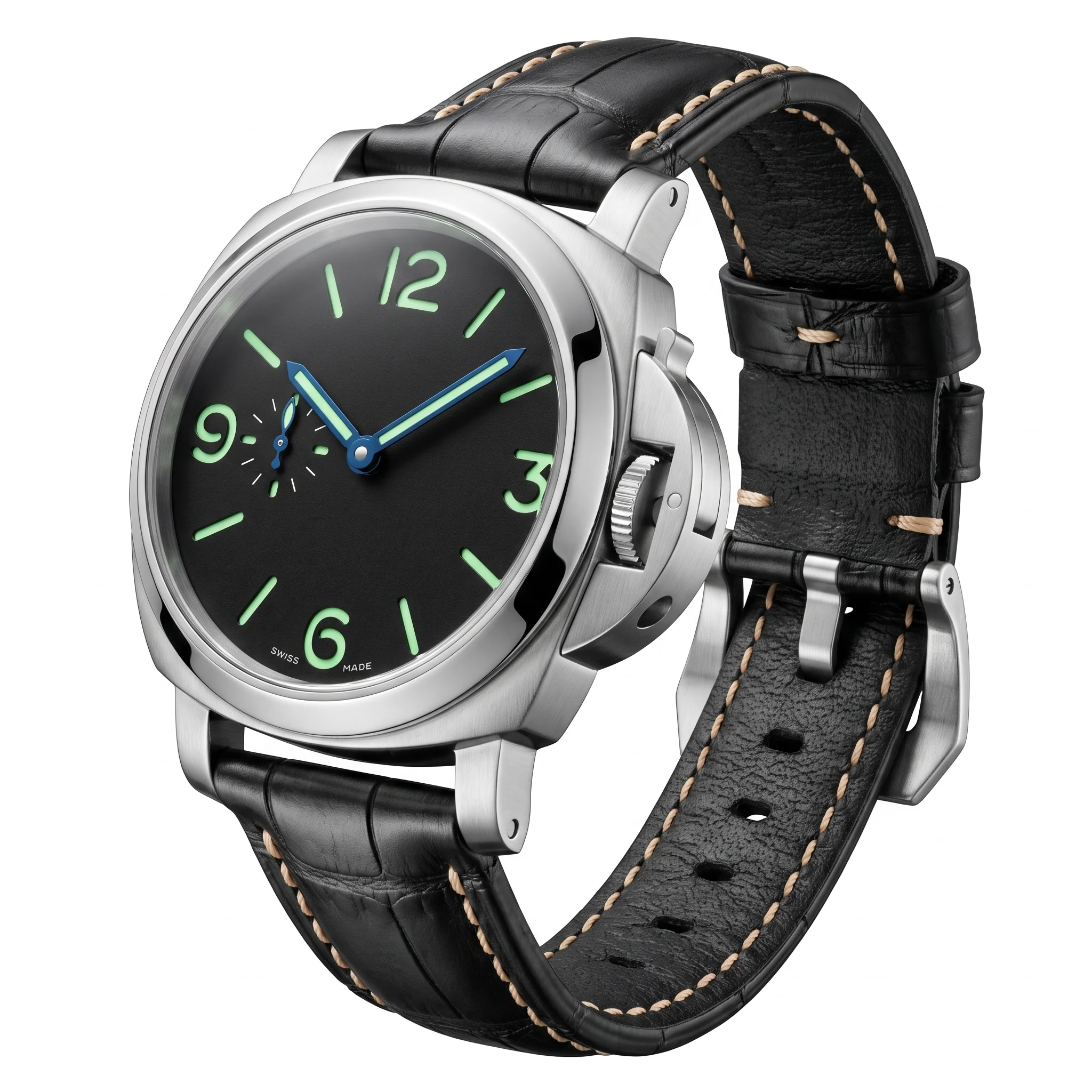 Genuine Leather Watchbands Black Brown Red Blue Green Orange Women Men Watch Strap For PAM Accessories 20mm 22mm 24mm