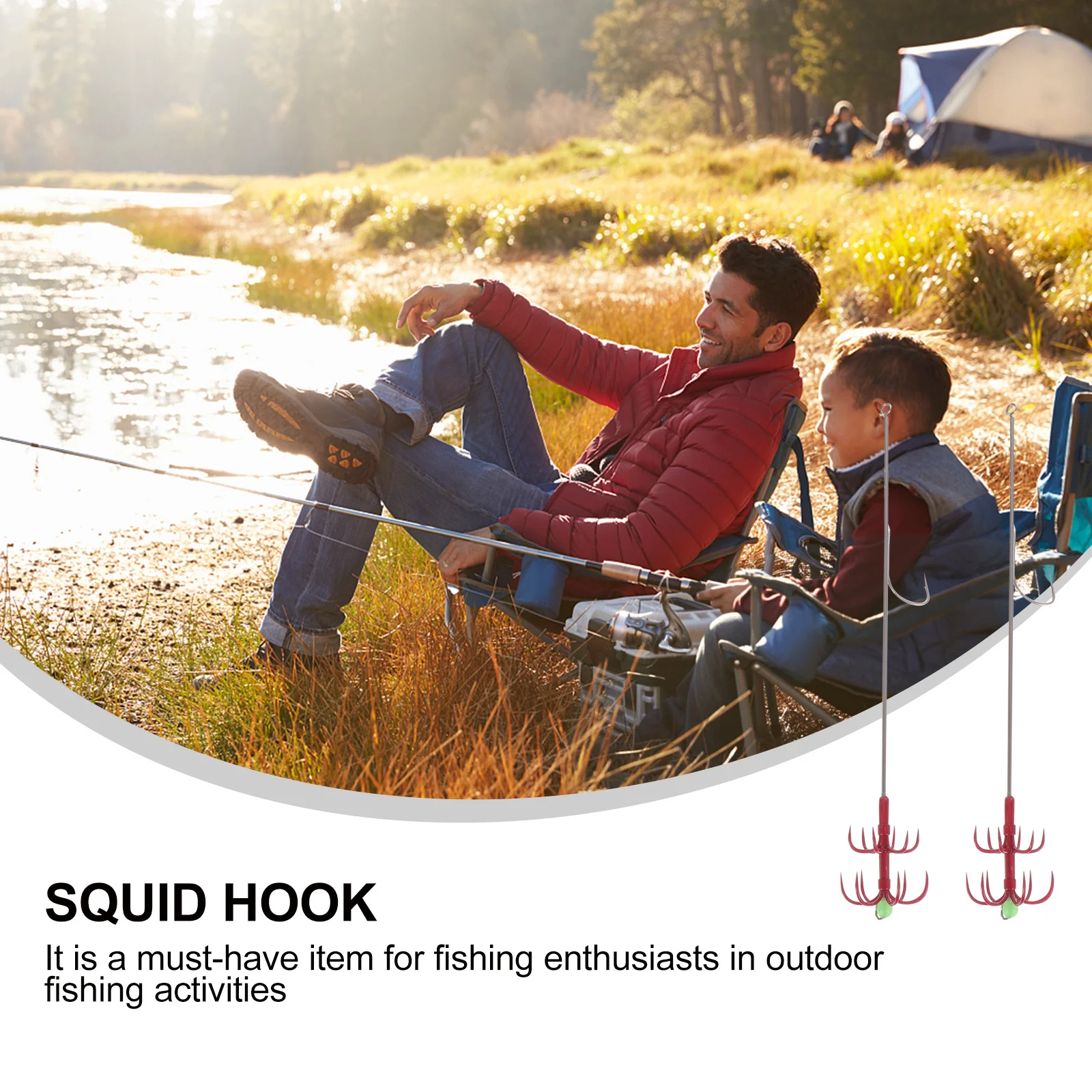 

2Pcs Multi-Use Double-Layer Octopus Umbrella Hook Stainless Steel Squid Fishing Gear Durable Outdoor Double Barb Fishhook