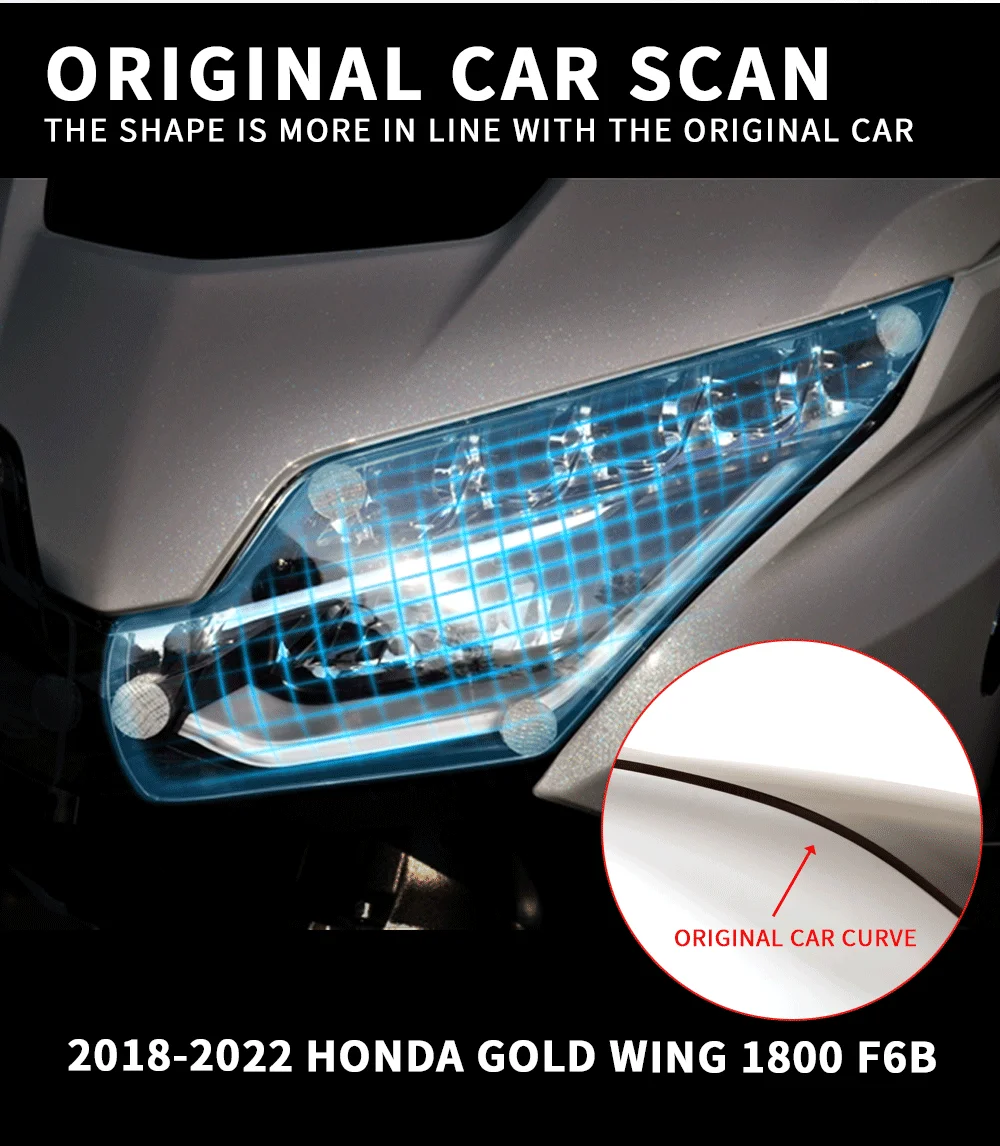 Panical Frontscheinwerfer-Schutzglas Orange Hellgrau Blau Transparent Für Honda Goldwing GL1800 GL180B F6B 2018-2026 – Detail 5