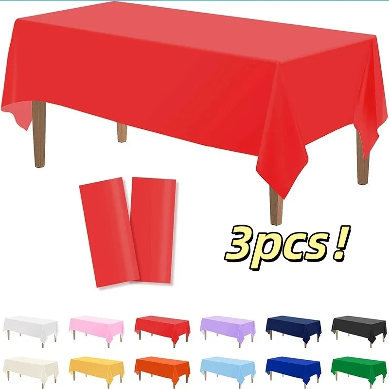 3 Stück 137 x 274 cm Einweg-Tischdecke für Partys im Freien, rechteckige Tischdecken, wasserdichte Kunststoff-Tischdecken zur Dekoration