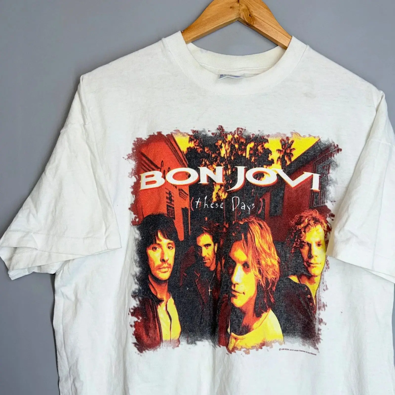 Vintage Rock Tee Bon Jovii 2026 Forever Tour T Shirt Vintage Classic Y2k Punk Top Print Casual Loose Street Wear Unisex