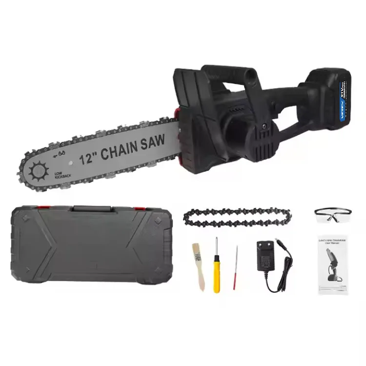 Industrial Class Tree Cutting Machine 21V 4Ah Li-ion Battery Operated Electric Chain Saw 12 Inch Cordless Chainsaw