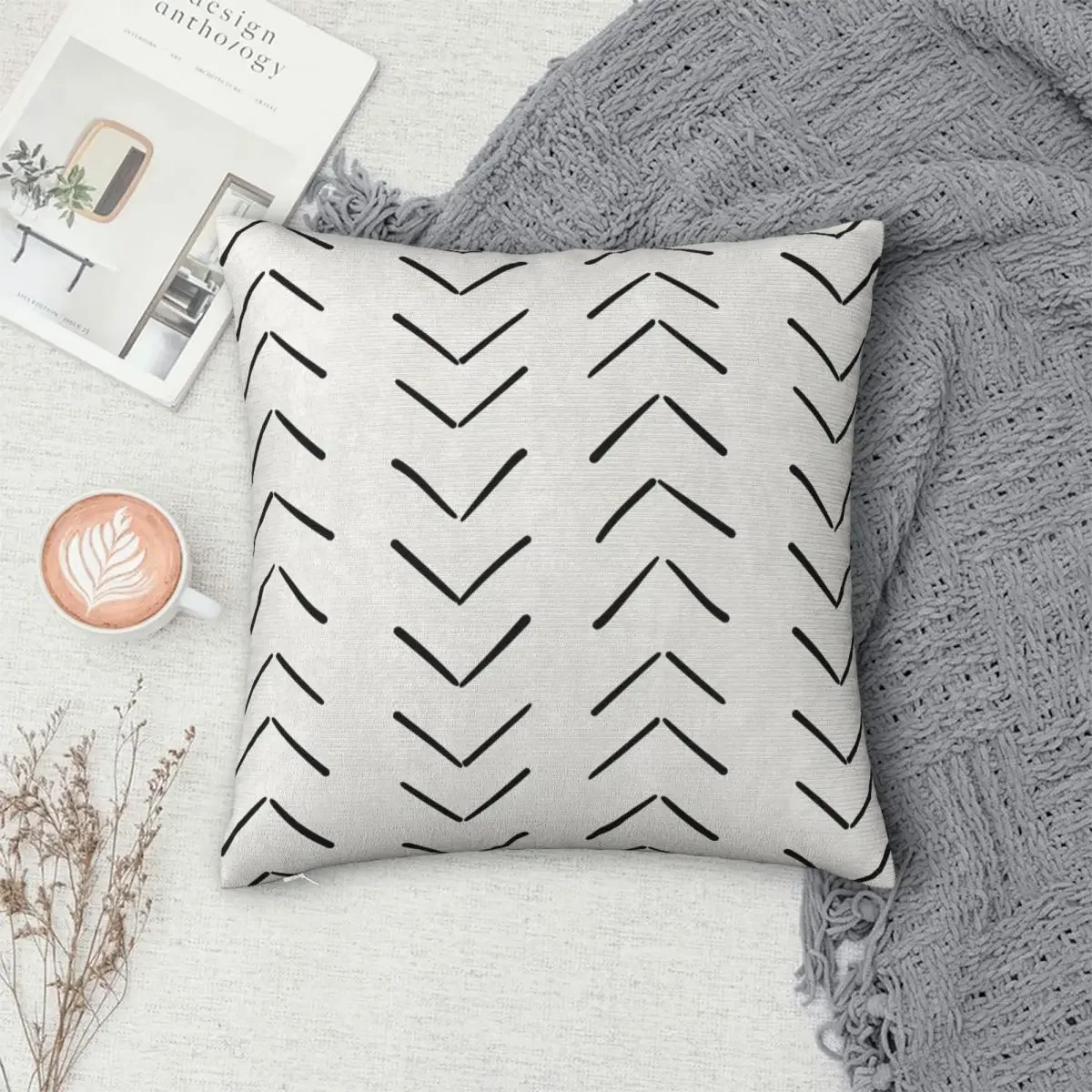 Boho Big Arrows In White And Black Pillowcase Polyester Pillows Cover Cushion Comfort Throw Pillow Sofa Decorative Cushions