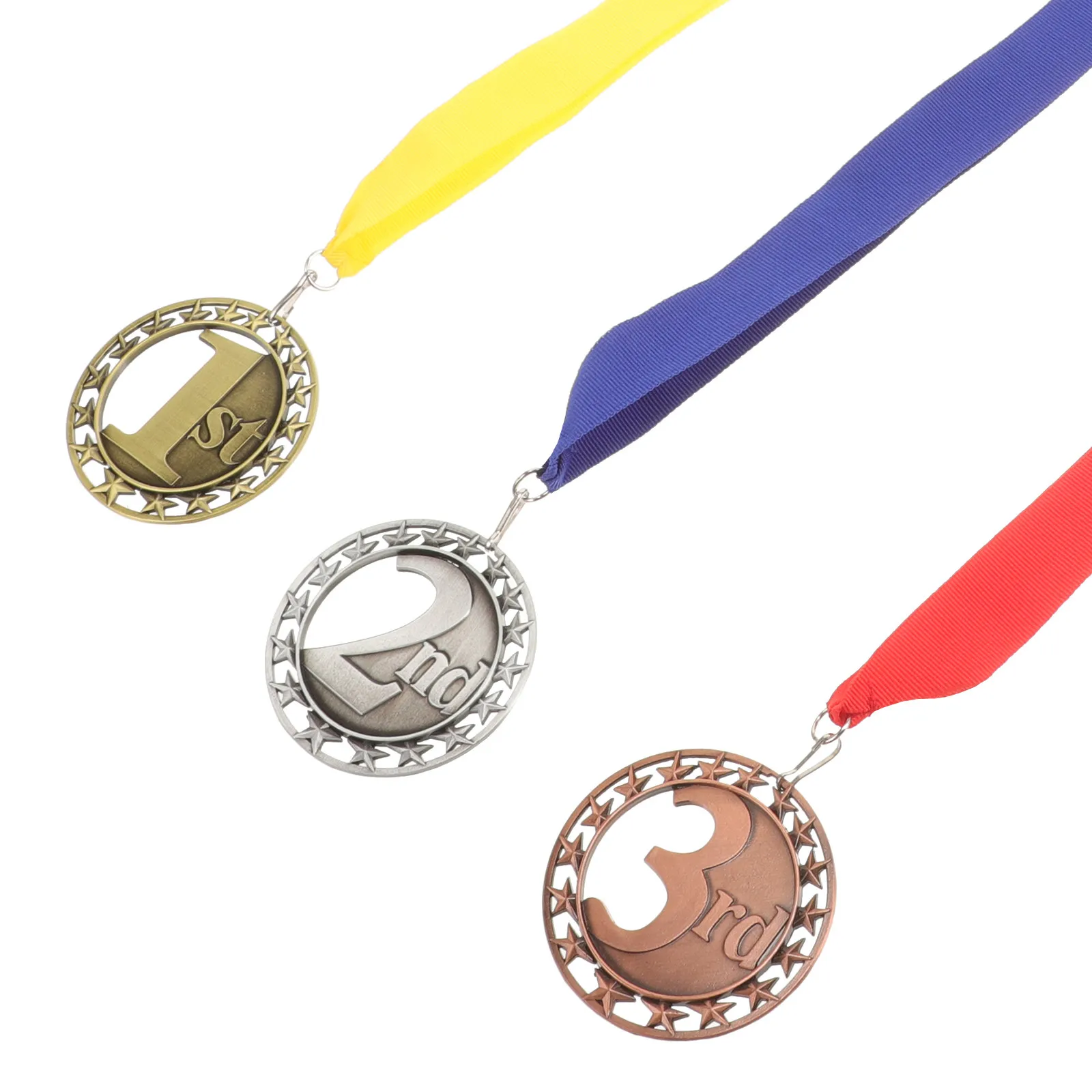 

3Pcs Sturdy Alloy Recognition Medals for Sports Competitions Soccer Events Party Prize Award Ceremony