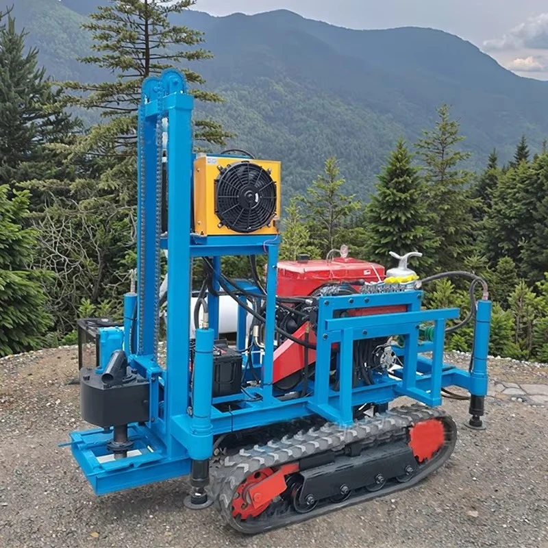 Farmland Irrigation Mini Mobile Track 100m 200m 300m Artesian Water Rotary Drilling Rig Crawler Water Well Drilling Rig Machine