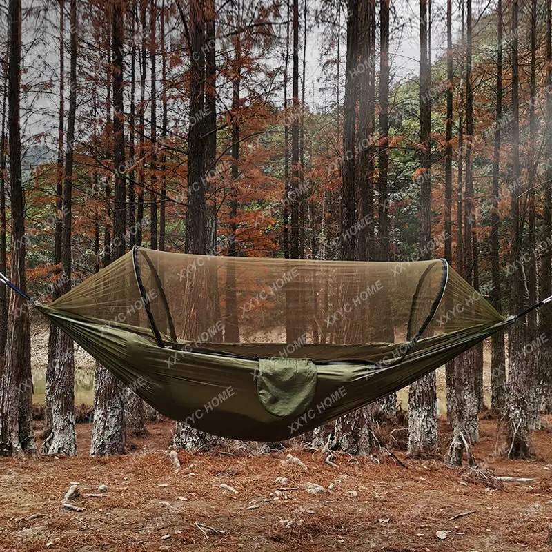 Automatic Quickly Open Mosquito Net Hammock Outdoor Indoor Sleeping to Swing Double Camping Anti-Rollover Anti Mosquito Hammock