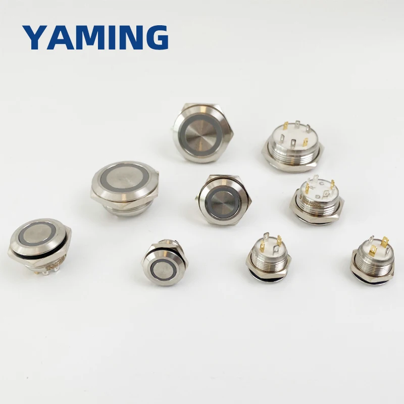 12/16//19/22/25/30mm Momentary Reset Short Metal Push Button Switch DIY Ultrathin Lamp Waterproof Touch With LED Light