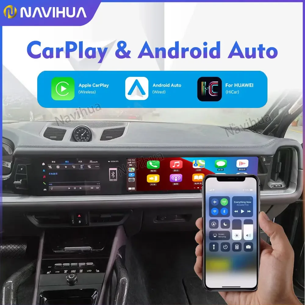 Navihua New Upgrade Android Car dvd player Multimedia Player GPS Navigation Radio Carplay for Porsche Cayenne 2024 Car Copilot