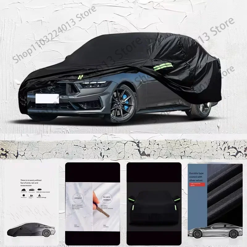 

For Ford Mustang fit Outdoor Protection Full Car Covers Snow Cover Sunshade Waterproof Dustproof Exterior Car cover Black