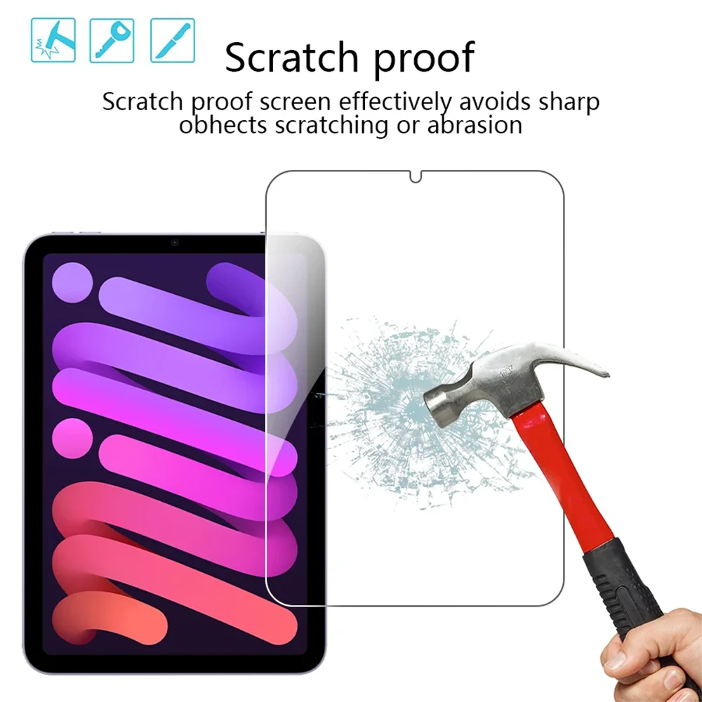 2 Pcs 9H Tempered Glass Screen Protector For iPad A16 10.2 9.7 10. 5 10.9 Pro 11 iPad 10 9 8 7 6 5 Air 4 3 2 Mini 2020 2021 2022 view 2