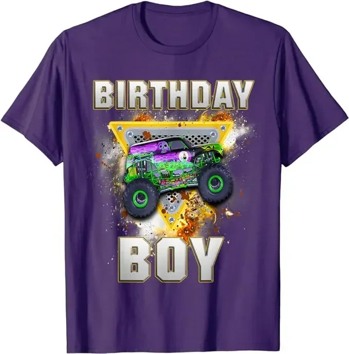 Humor Funny Kids Tee Tops Sons Nephew Bithday Novelty Gifts Truck Birthday Boy Monster Truck Are My Jam Lovers T-Shirt