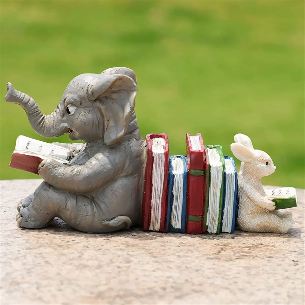 reveal Elephant Animal Reading Studying Statue Bookends Animal Statue Decor Home Decor