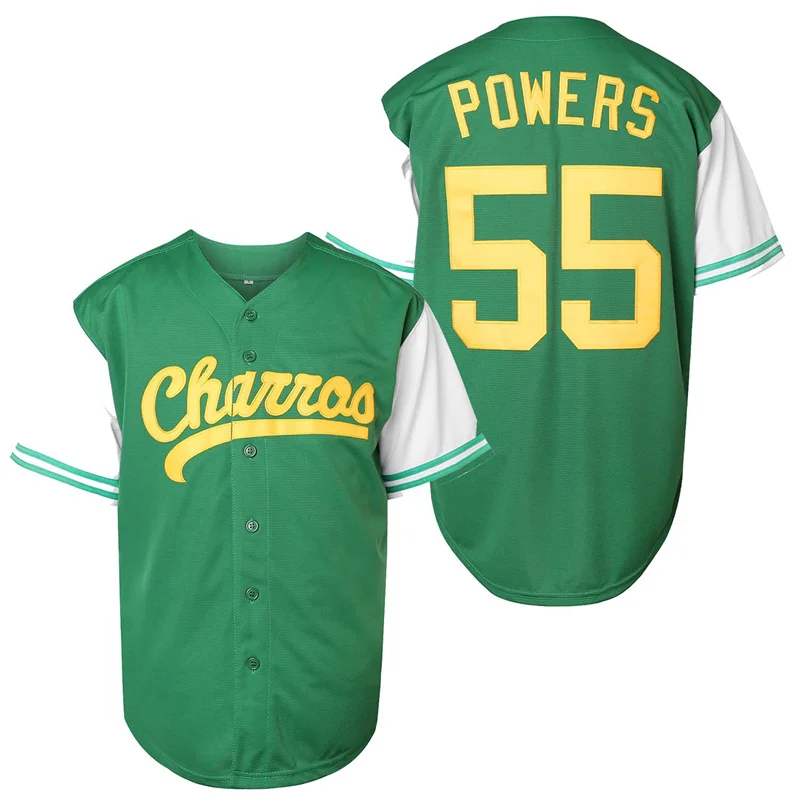 Movie Charros Eastbound and Down Myrtle Beach Mermen Kenny Powers #55 Baseball Jersey Hip Hop Party Clothing Shirt Theme Party