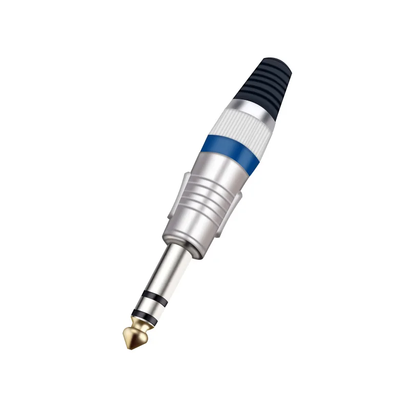 8pcs Stereo Jack 6.35mm 6.3mm Male Plug with Gold Plated Head Audio Microphone Wire Connector 6.35mm Male Plug
