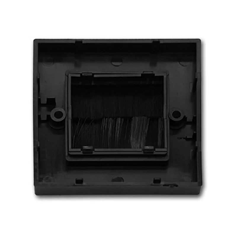 

Премиум-4 шт. Щетка для скрытого монтажа Щетка для настенной пластины Одиночная 1-местная настенная розетка Кабельная входная пластина Аккуратное крепление Лицевая панель Настенная пластина Черная