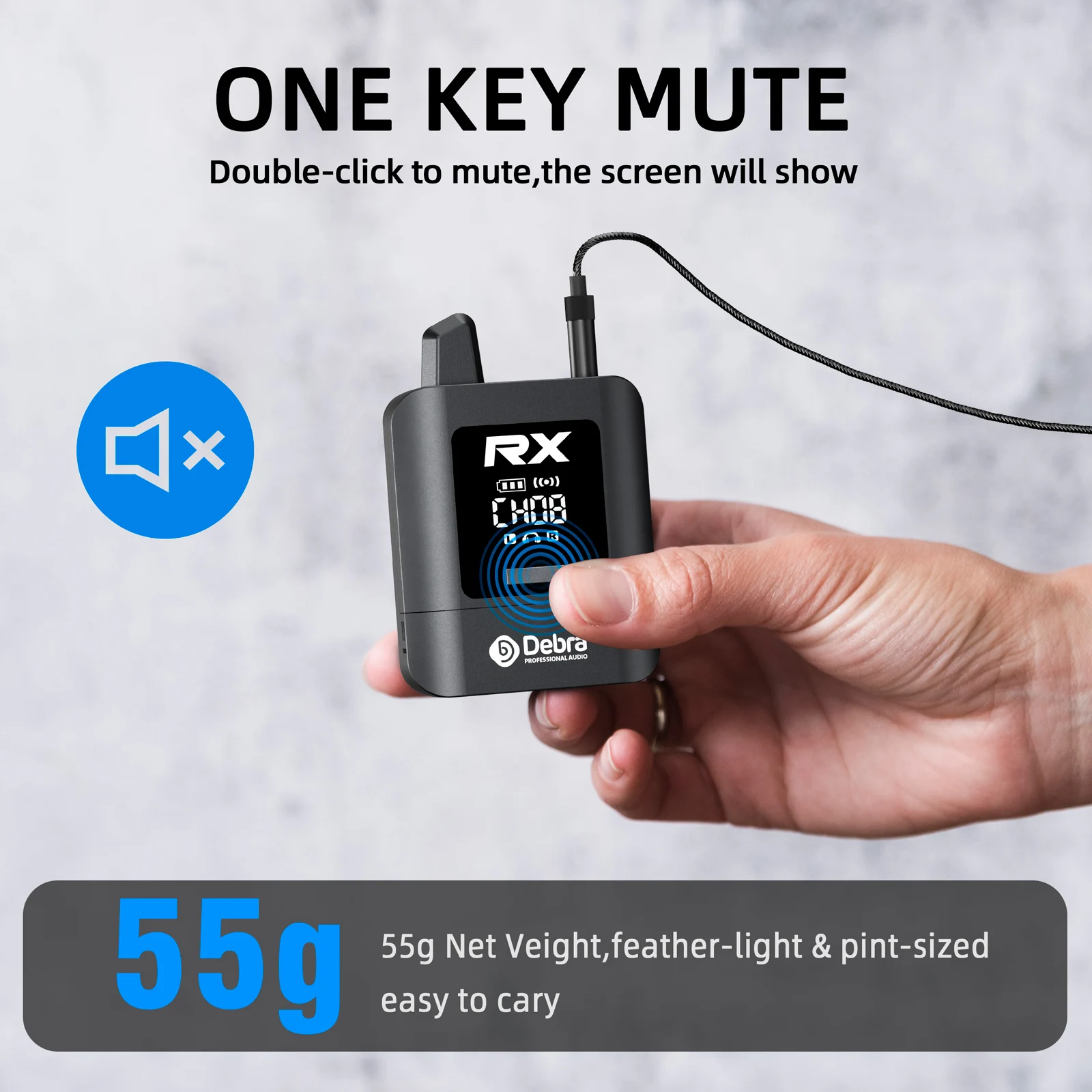 ST-mini 2.4G Wireless In-Ear Monitoring System, Stereo HD Audio, 30-50m Range, 11 Channels, 10H Battery, Type-C Charging, for Li