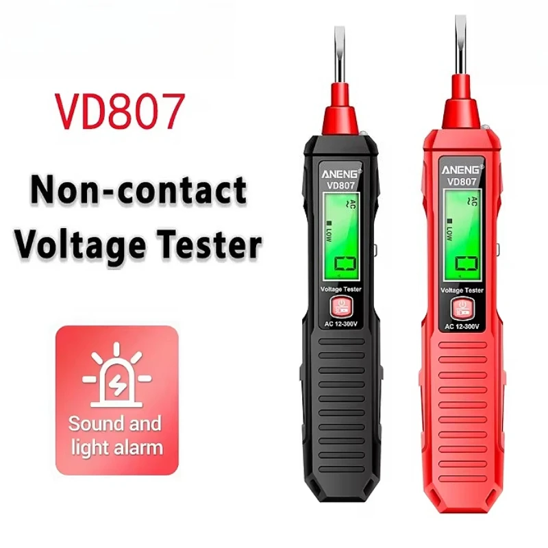 ANENG VD807 Portable Tester Pen Sensor Breakpoint Test AC 12-300V One-word Induction Detector NCV Non-contact Wire Detector Tool